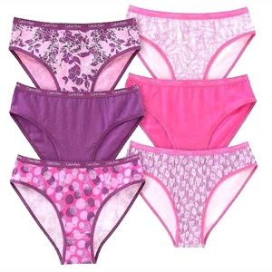 NWT 6PK Calvin Klein Girls Cotton Stretch Bikini Underwear